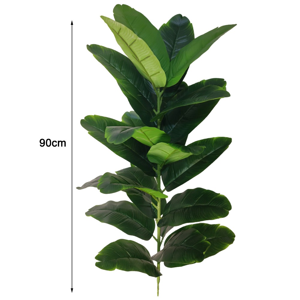 Ficus Lyrata Tree - 緑色のプラスチック製人工フィカスツリー 大型 23枚の葉 大型人工フィカスパームリーフ モンステラツリーの枝