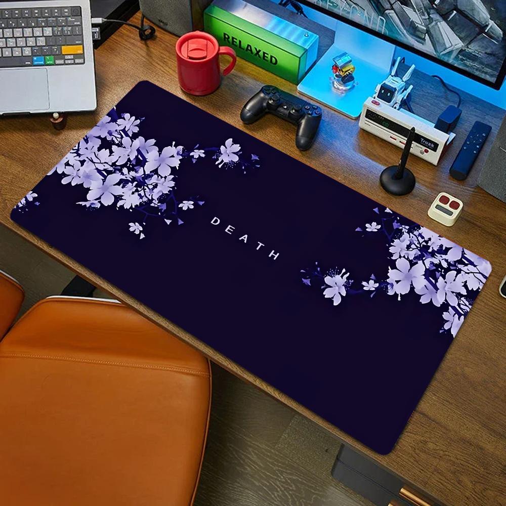 Tradescantia Purple - 紫色の花マウスパッドデスクマットマウスパッド大型抽象マウスパッドゲームデスクマットロックエッジ付きオフィス滑り止めカーペット