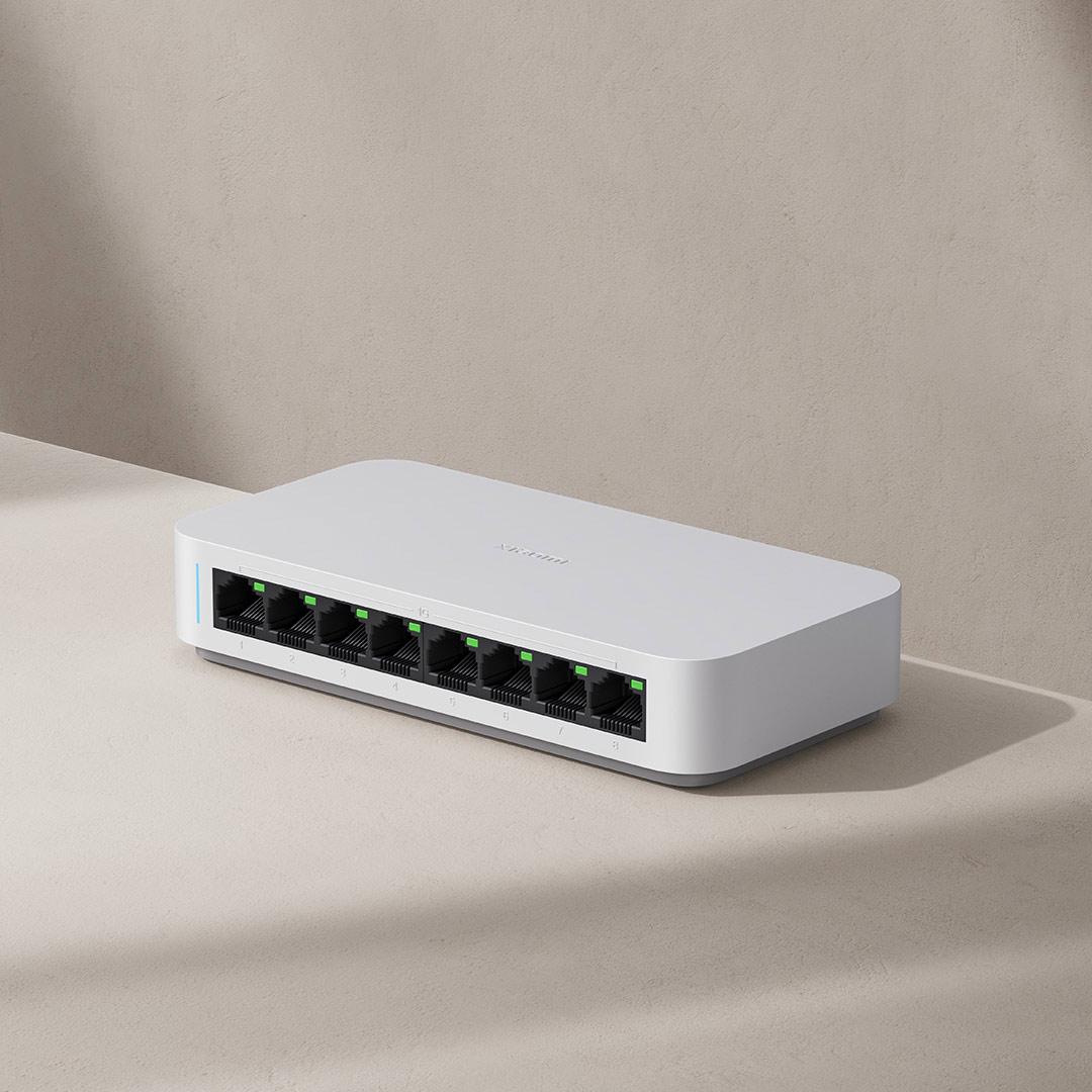 Xiaomi-Mi 8ギガビットイーサネットスイッチ,ミニネ - Xiaomi Hub Mijia Hub のレビューと価格