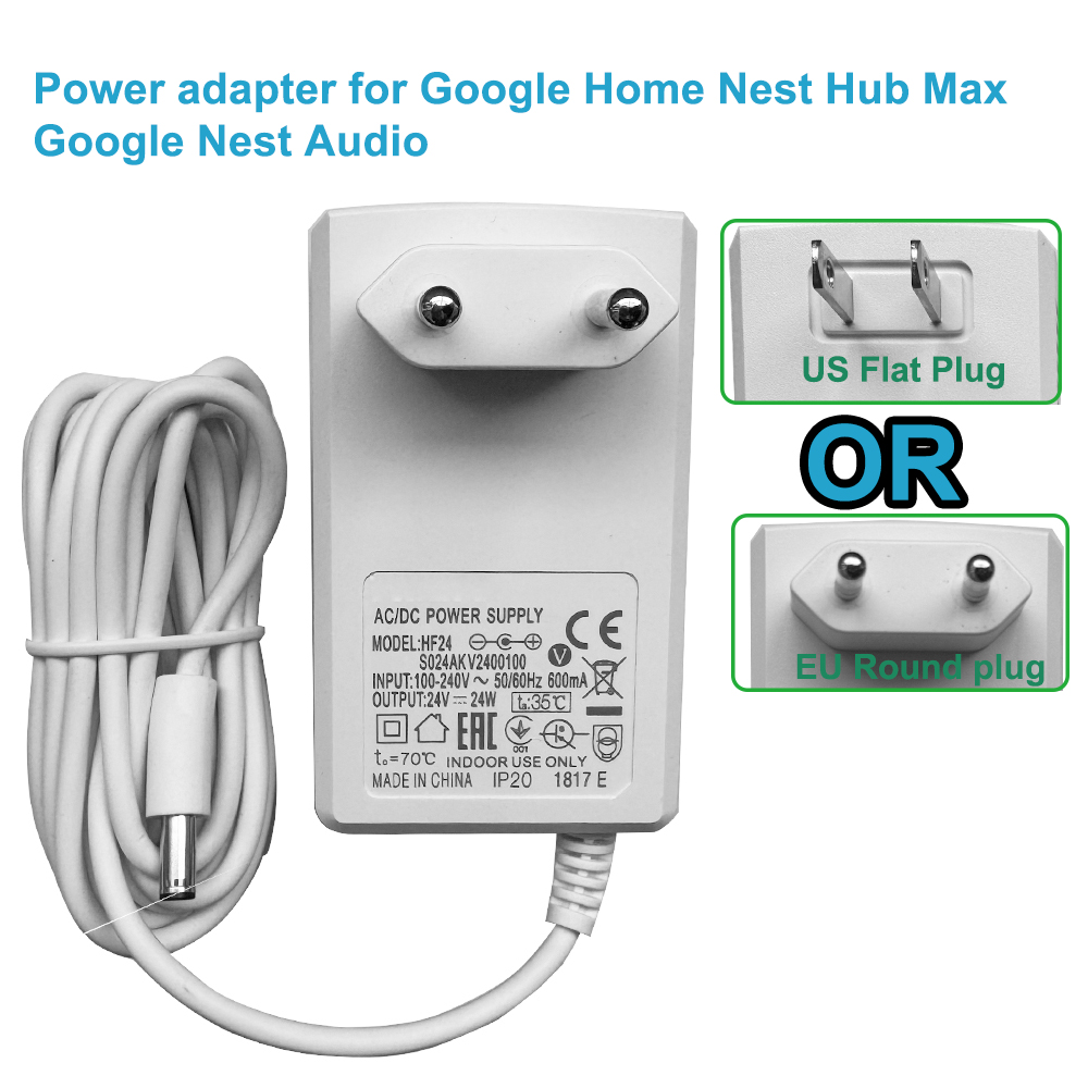 24V電源アダプター Google Home Nest Hu - Google Speaker Nest Audio のレビューと価格