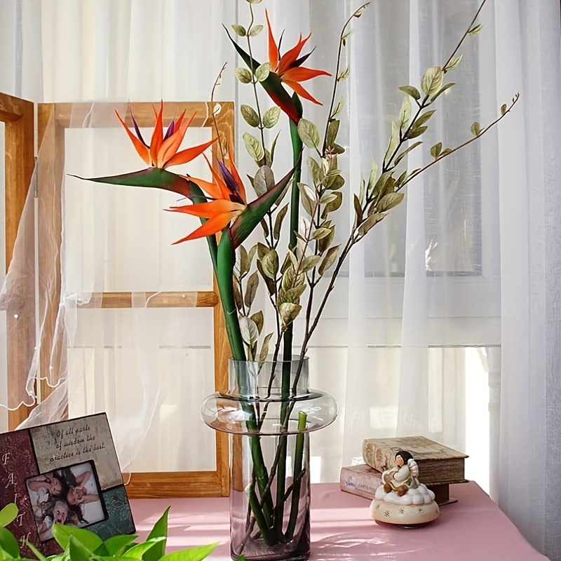 人工芝の花の人工鳥、輪ゴム、長い茎、DIY、家庭のパーティー - Bird Paradise Strelitzia のレビューと価格