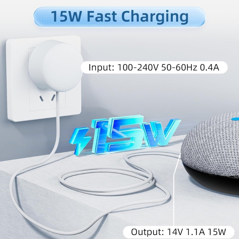 Google Homeハブ用電源アダプター,ミニスピーカー, - Google Speaker Nest Audio のレビューと価格